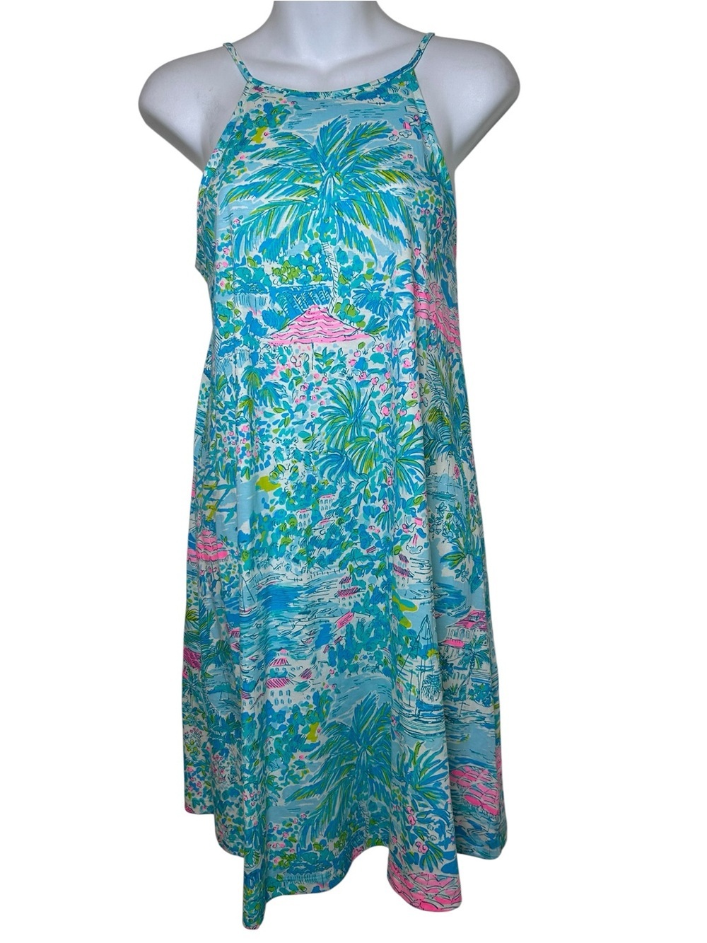 Lilly Pulitzer Margot Swing Dress Gustavia Green Sunshine City size XS sundress - Picture 2 of 9